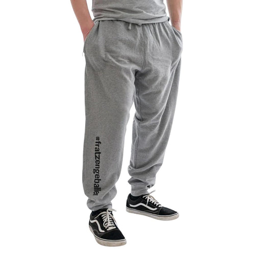 Jogginghose, grau, Biobaumwolle, #fratzengeballer, unisex
