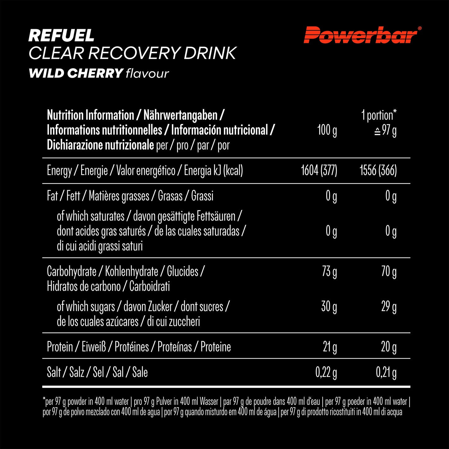 Powerbar Refuel Clear Recovery Drink Wild Cherry 10er Pack