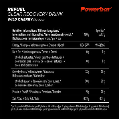Powerbar Refuel Clear Recovery Drink Wild Cherry 10er Pack