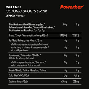 Powerbar Iso Fuel Isotonic Sports Drink 30 Lemon Black Line