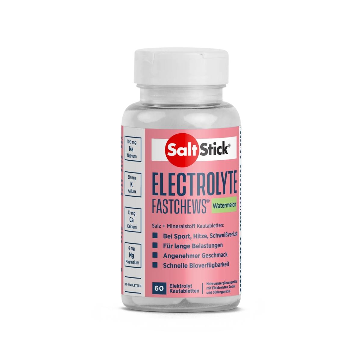 SaltStick Fastchews Watermelon 60 Stück Elektrolyt Kautabletten im derbaranski.shop