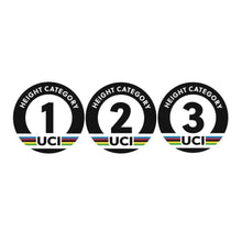 Laden Sie das Bild in den Galerie-Viewer, UCI Größenaufkleber Zeitfahren Height Category sticker time trial