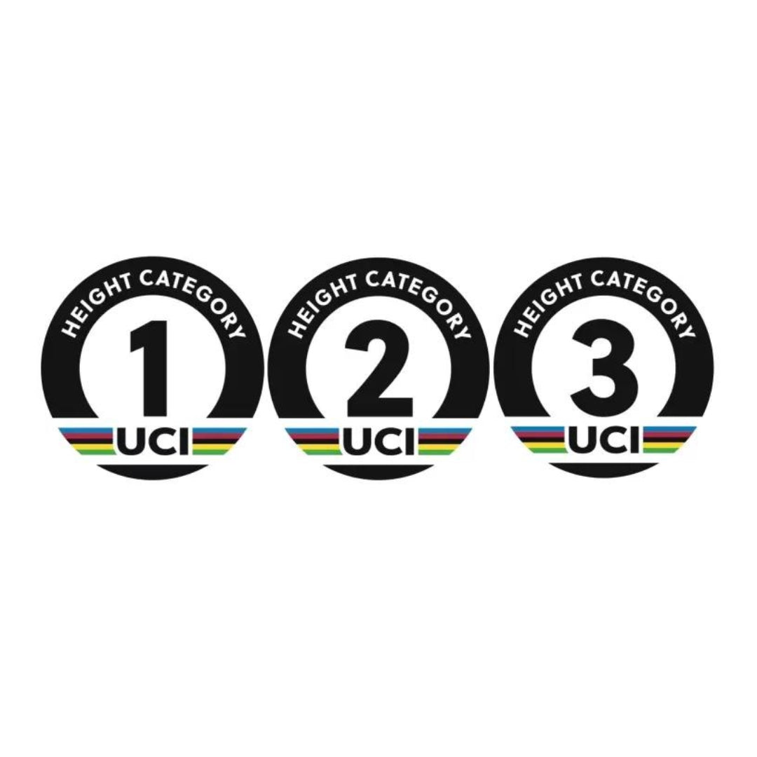 UCI Größenaufkleber Zeitfahren Height Category sticker time trial