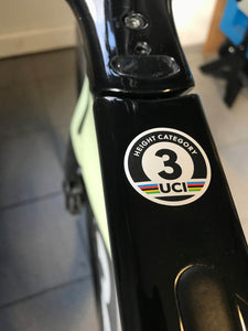 UCI height category stickers for time trial bikes